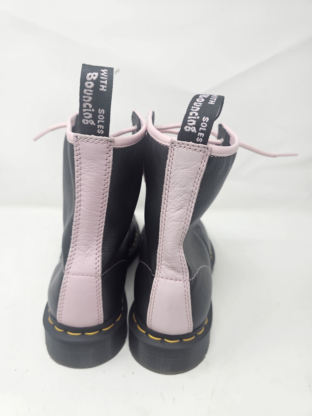 Dr. Martens-(WMNS) Dr. Martens 1460 Contrast Leather Lace Up Boots 'Black Pink. - Picture 4 of 12
